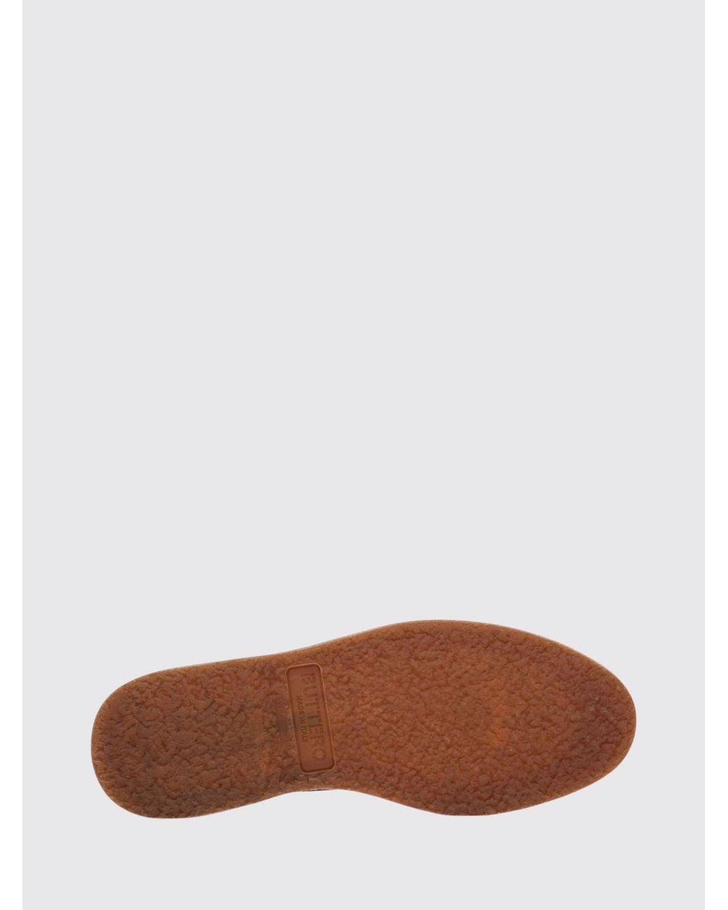 Buttero Brown Suede Cowhide Flat Loafers With Raised Apron Toe