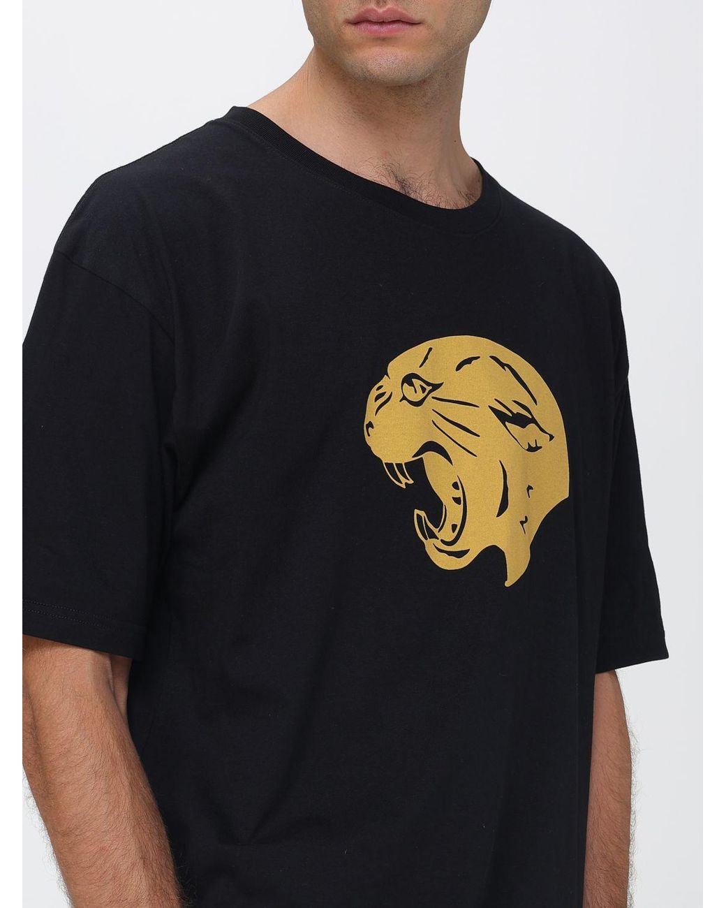 Valentino Garavani Blue Cotton Crewneck T-Shirt With Graphic Print And Dropped Shoulders for men