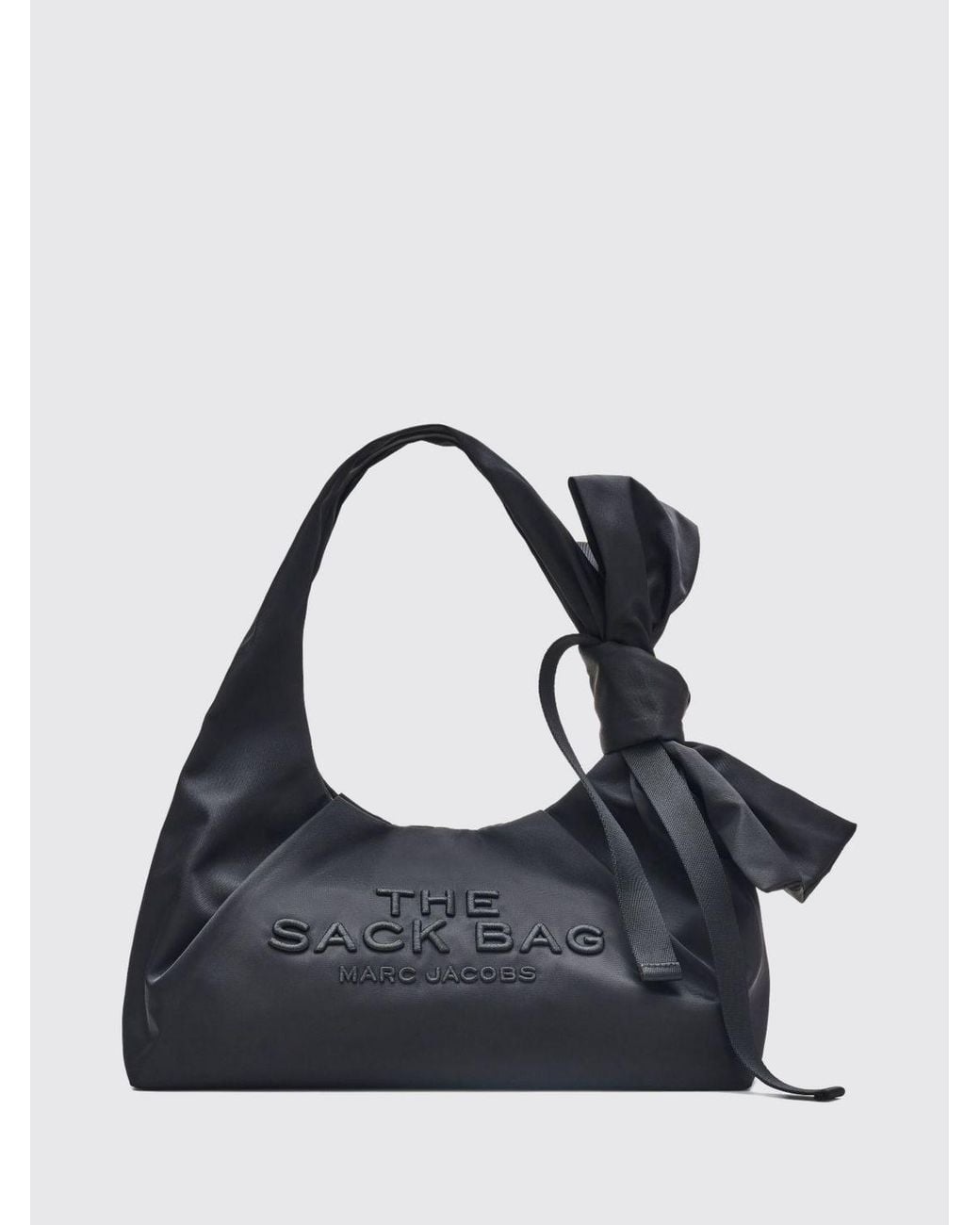 Marc Jacobs Black The Bow Sack Bag Nylon Hobo Bag With Bow Application