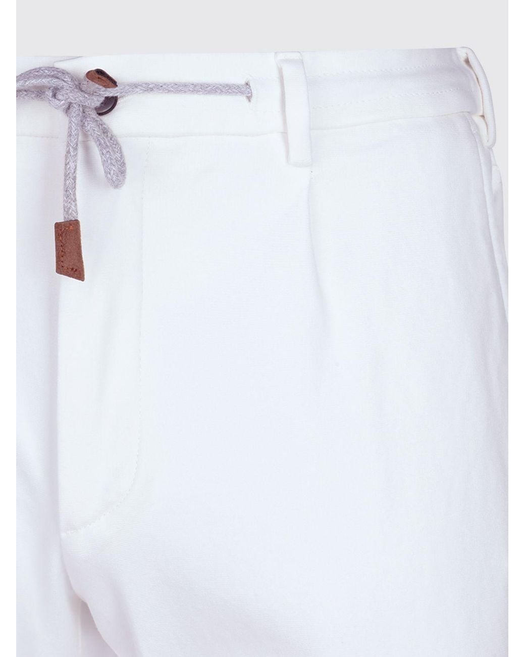Eleventy White Slim Fit Trousers for men