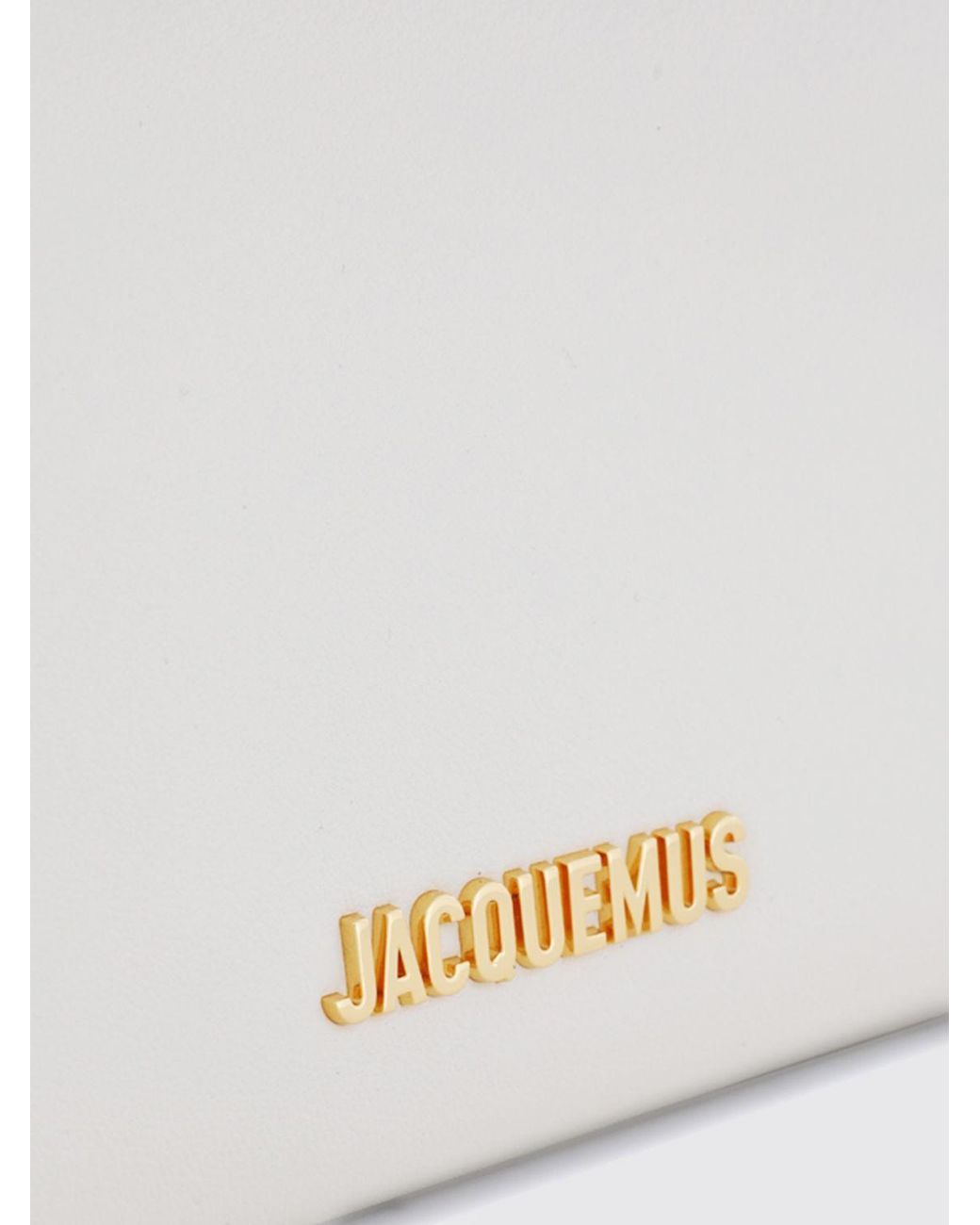 Jacquemus Natural Rond Carré Rigid Lambskin Mini Clutch With Lettering Logo
