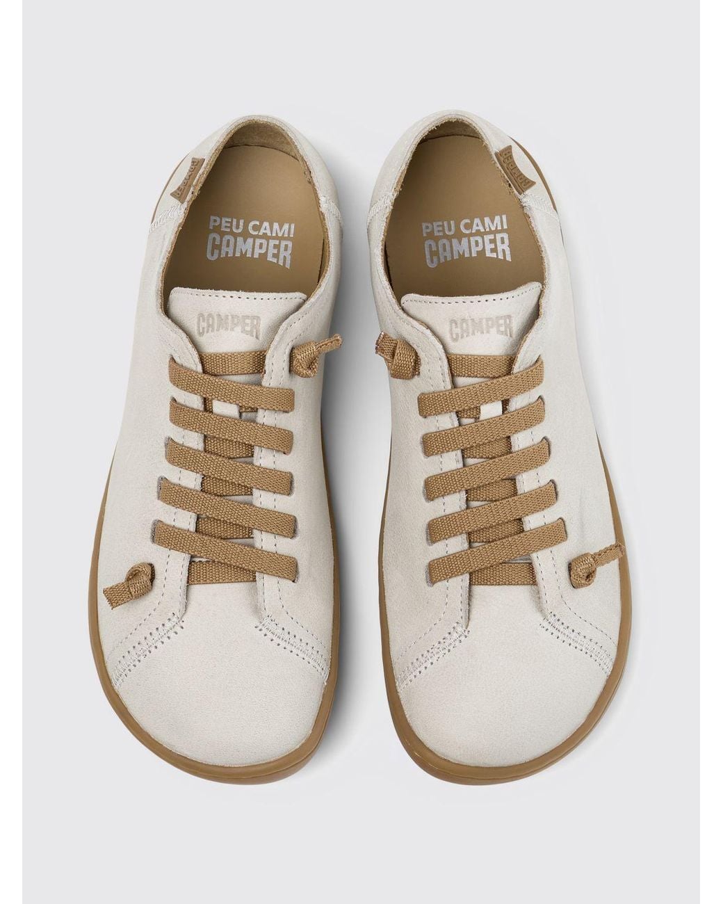 Camper White Peu Suede Sneakers