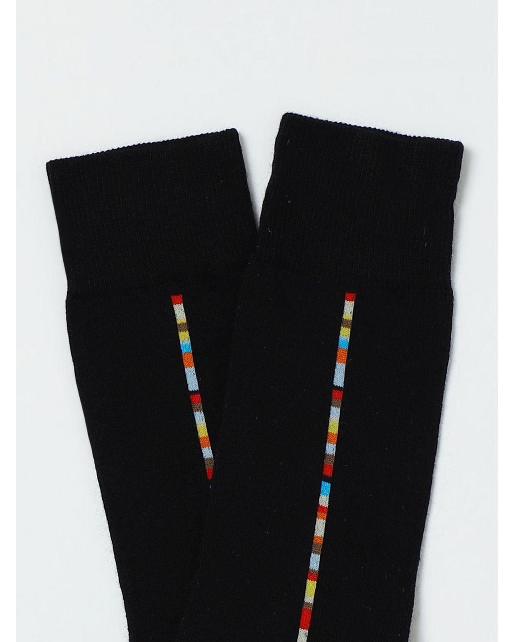 Calcetines De Algodón Elástico Con Motivo Jacquard Paul Smith de hombre de color Black