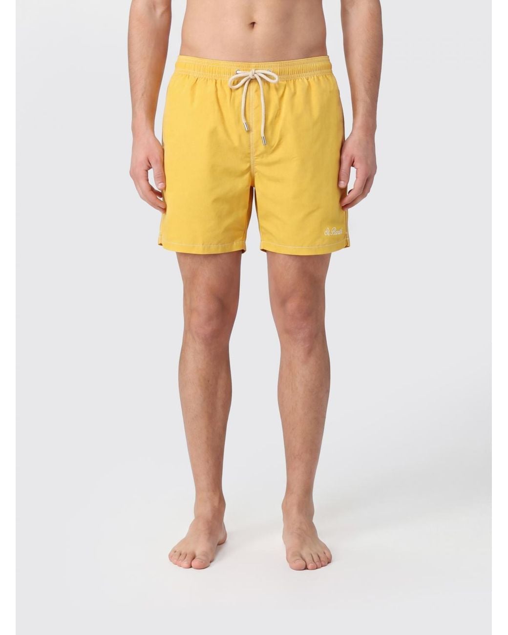 Mc2 Saint Barth Yellow Checked Swimsuit for men