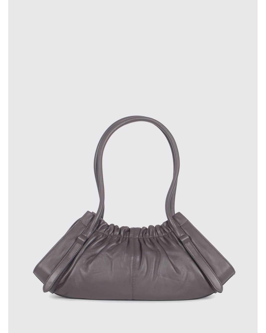 Marc Jacobs Gray The Cristina Leather Shoulder Bag With Double Handle And Padlock
