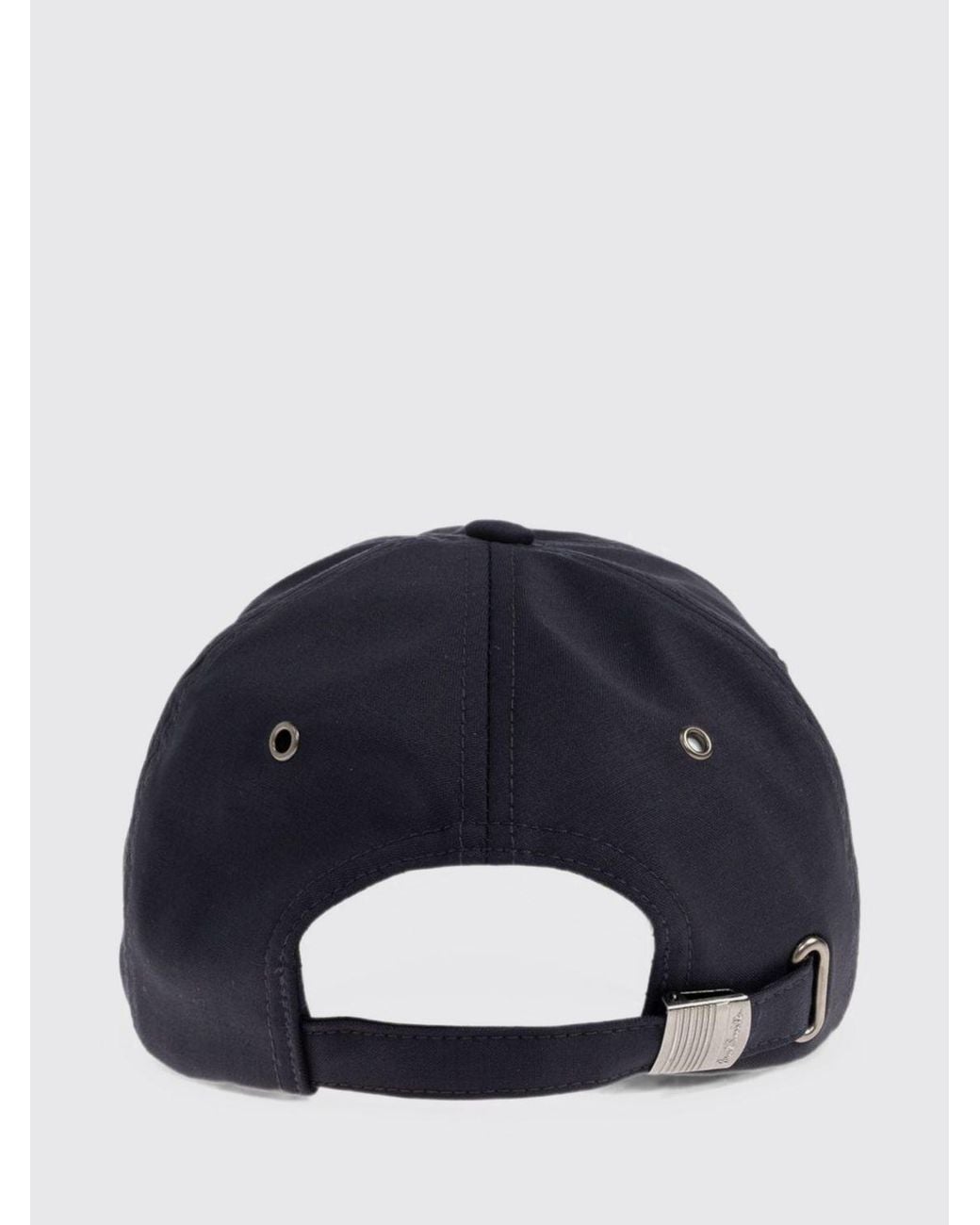 Paul Smith Blue Virgin Wool Baseball Cap With An Adjustable Strap for men