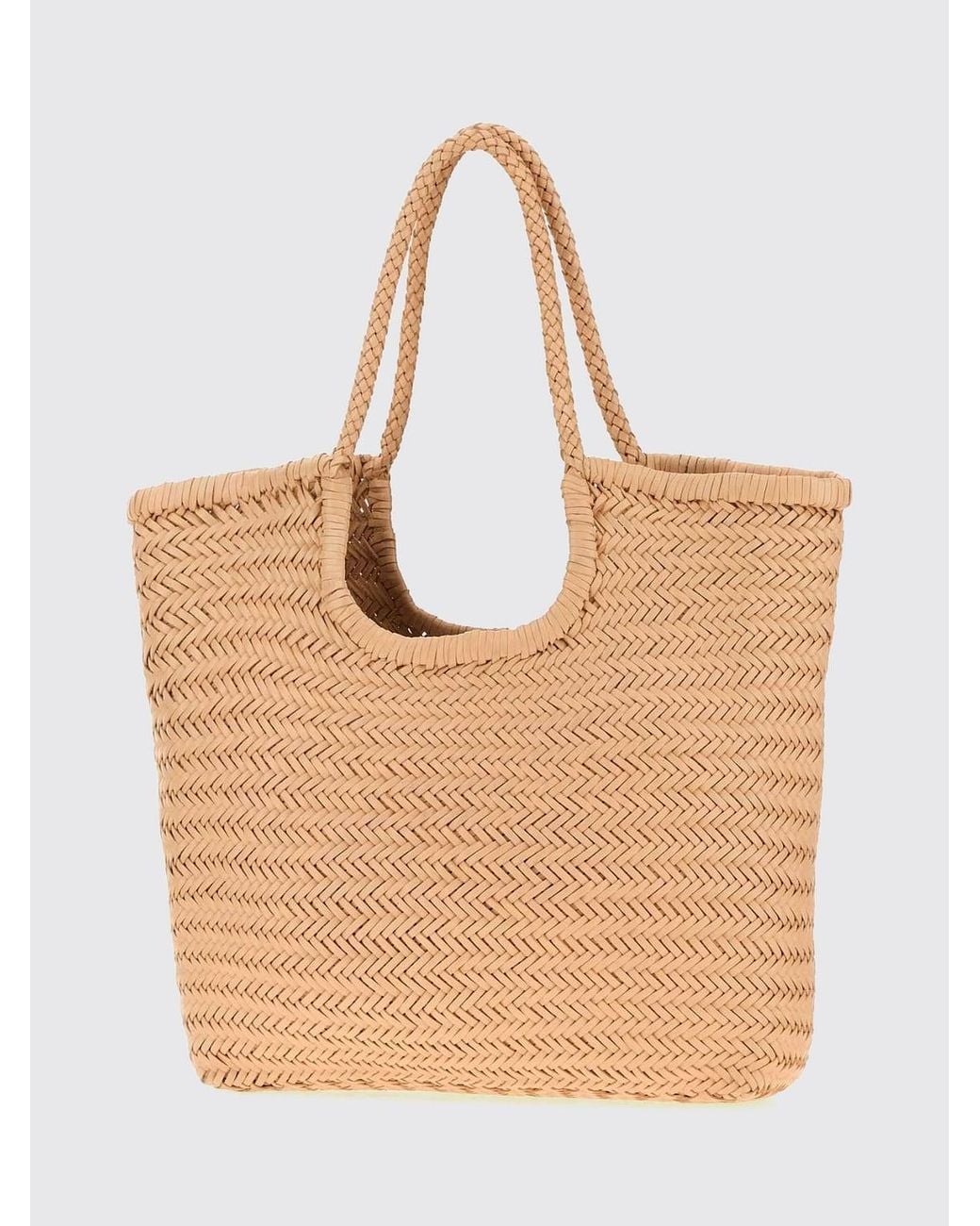 Dragon Diffusion Natural Ns Diagonal Triple Jump Woven Buffalo Leather Tote Bag