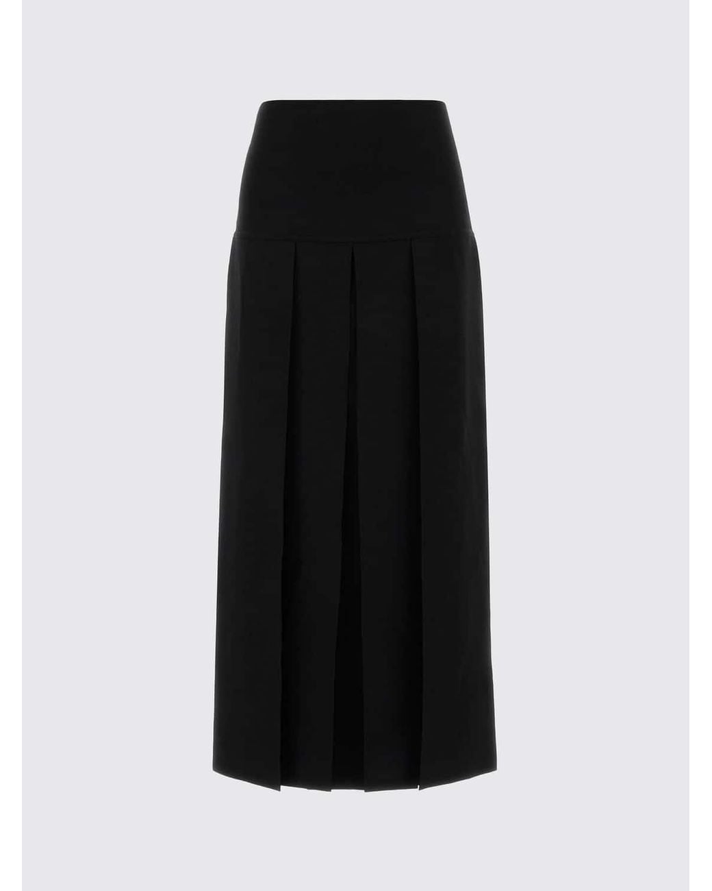 Alaïa Black High-Waisted Pleated Knit Maxi Skirt