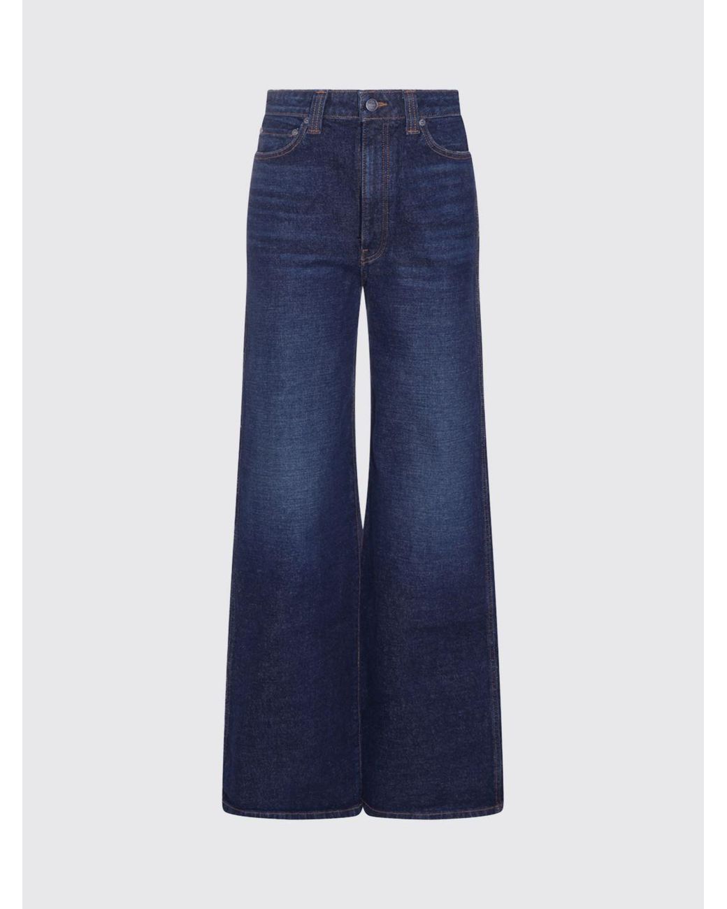 Khaite Blue Dane High-Waisted Wide-Leg Jeans