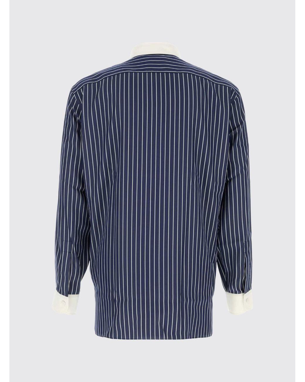 Tom Ford Blue Striped Slim Fit Pure Silk Shirt With French Collar for men
