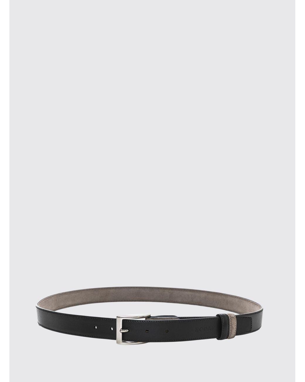 Hogan White Reversible Leather Belt for men
