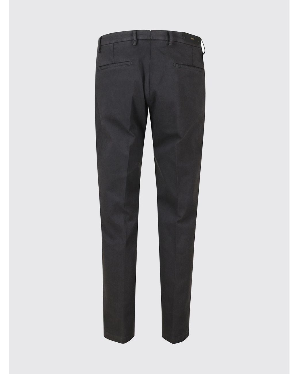 Briglia 1949 Black Tiberio Slim Fit Cotton Blend Tailored Trousers for men