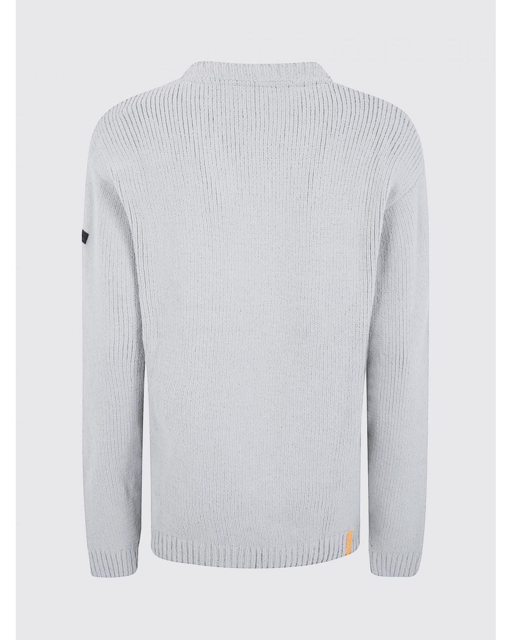 Rrd Gray Wool Crewneck Jumper With Ribbed Trims And Applied Logo for men