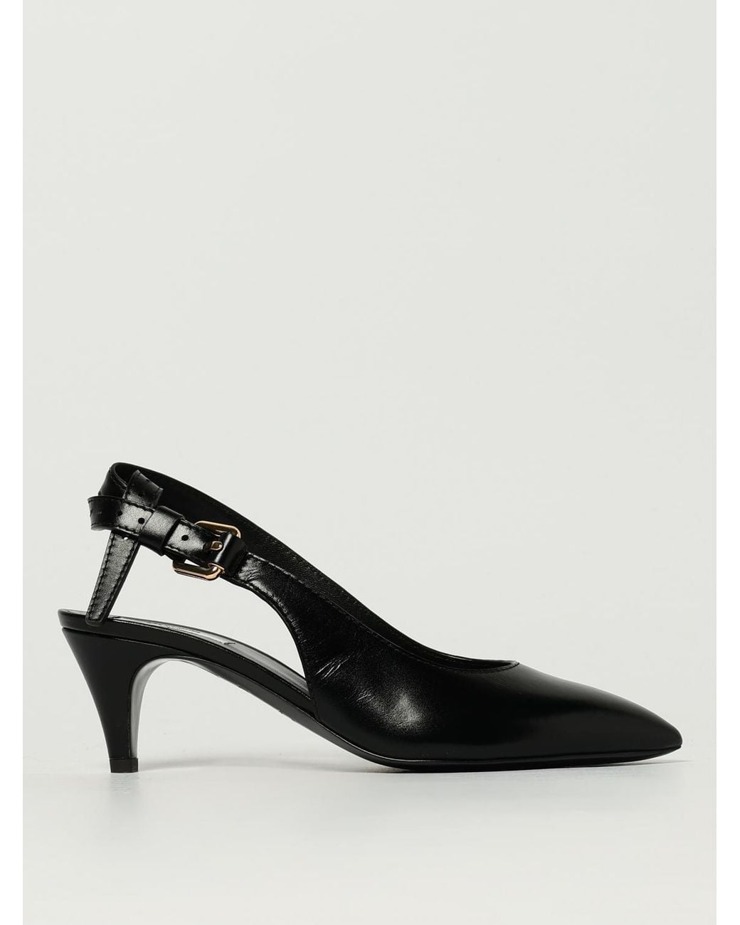 Moschino Couture Black Leather Slingback