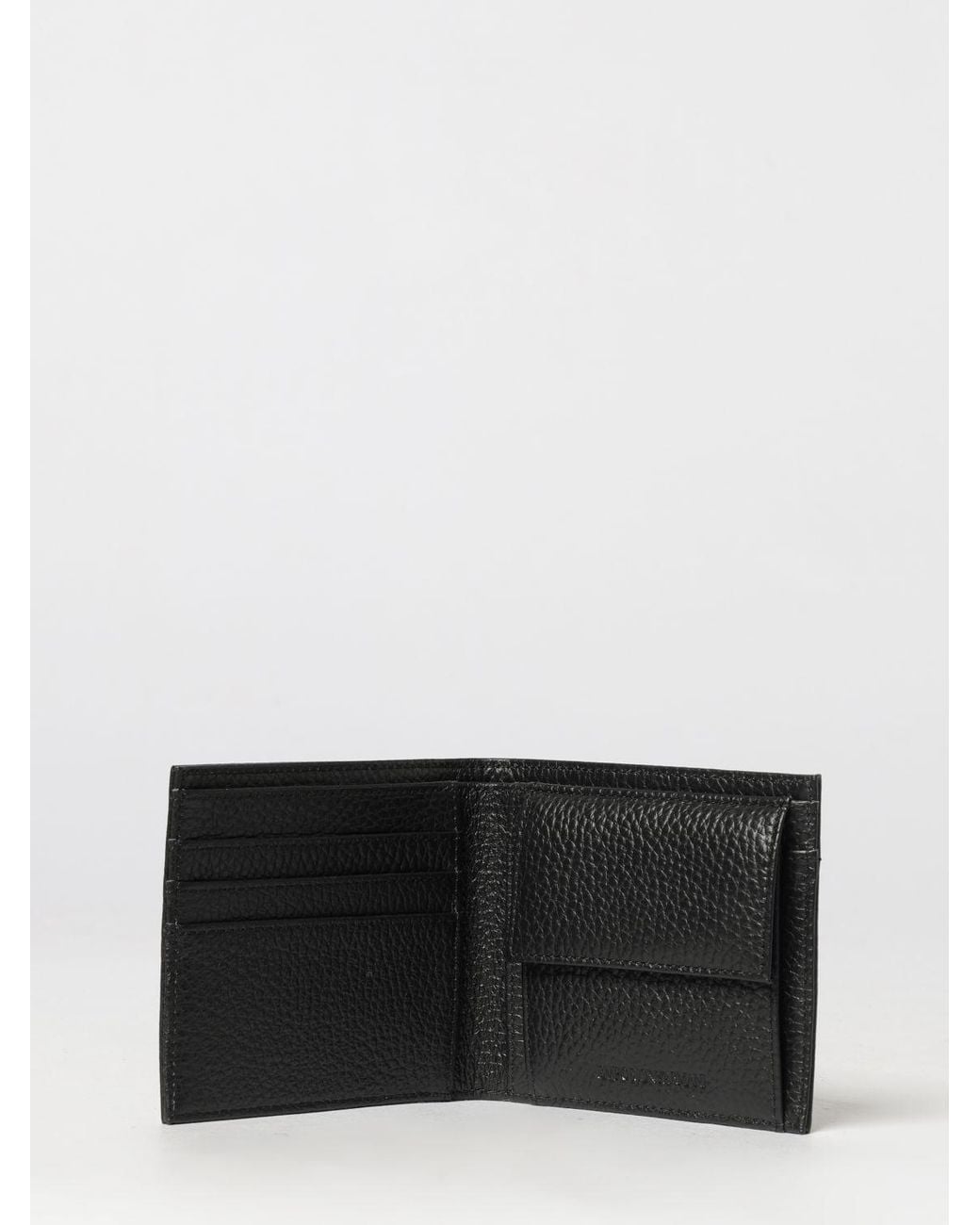 Emporio Armani White Bovine Leather Bifold Wallet With Tone-On-Tone Logo for men