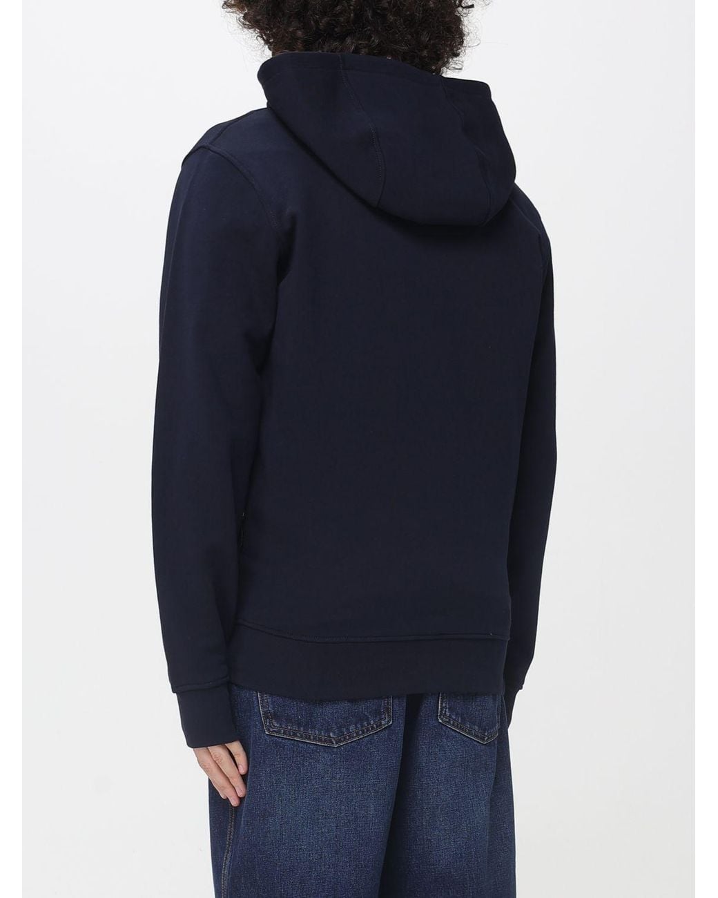 Philipp Plein Blue Cotton Zip Up Hoodie for men