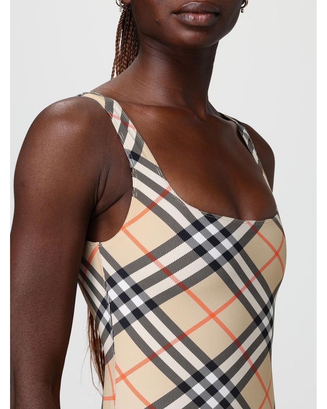 Burberry Multicolor Vintage Check Print Polyamide One Piece Swimsuit