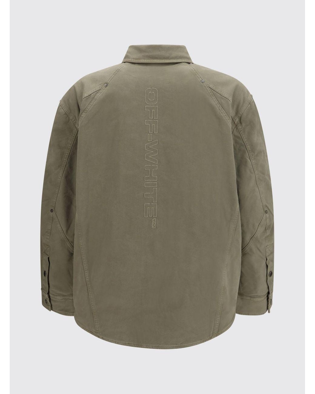 Off-White c/o Virgil Abloh Natural Cotton Blend Shirt Jacket With Classic Collar for men