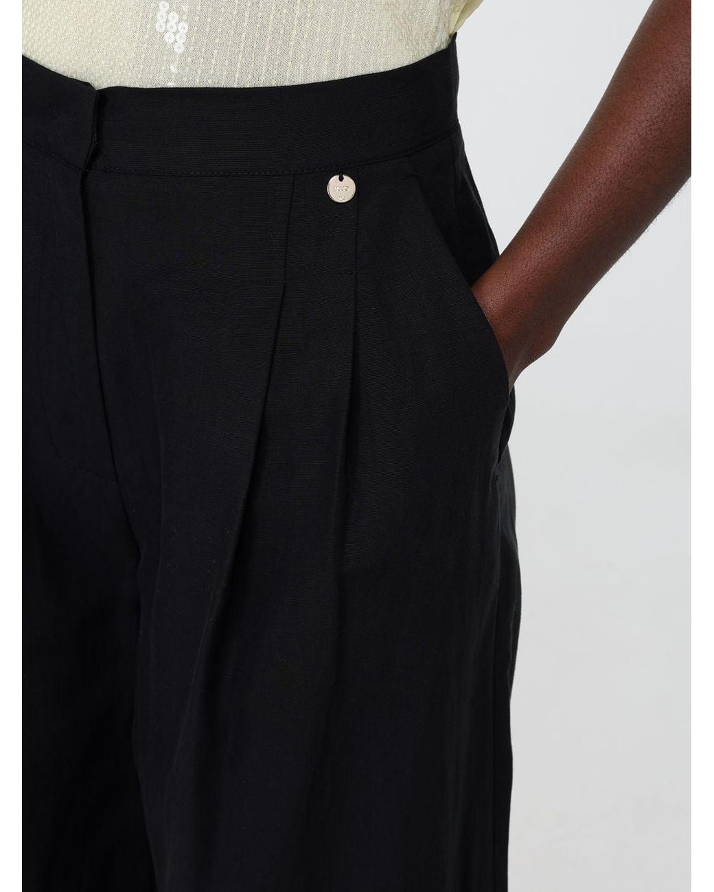 Liu Jo Black Tailored Cotton Blend Pants