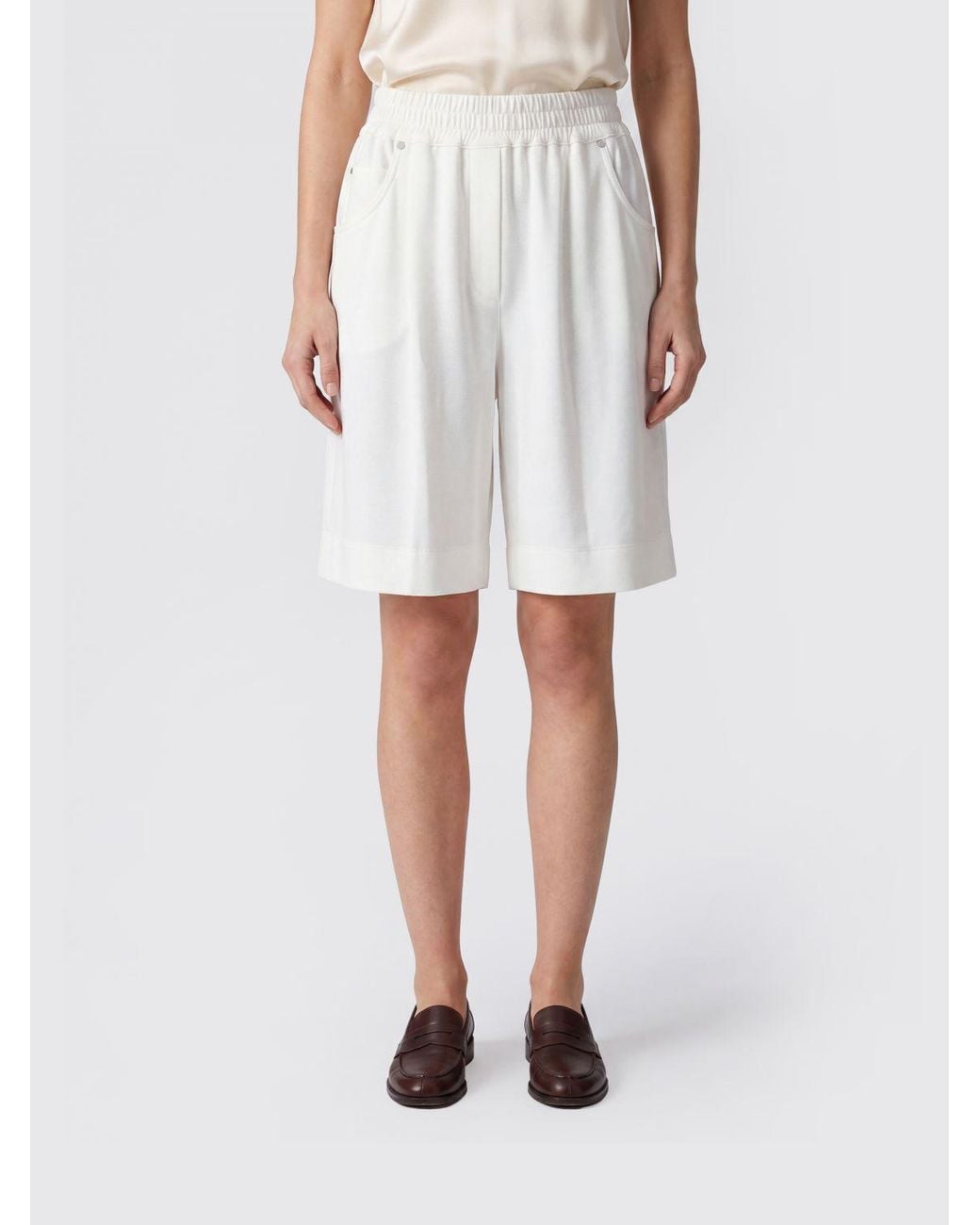 Brunello Cucinelli White Cotton Shorts