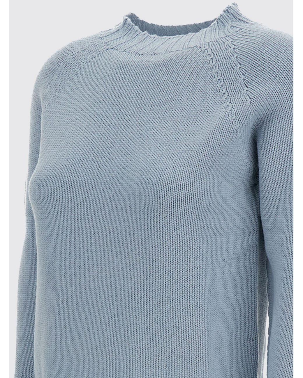 Drumohr Blue 100% Pure Merino Wool Crew Neck Jumper With Long Sleeves