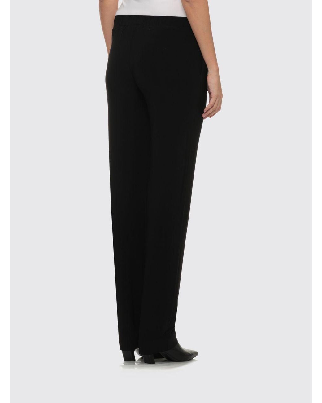 Norma Kamali Black Slim Fit Straight Trousers