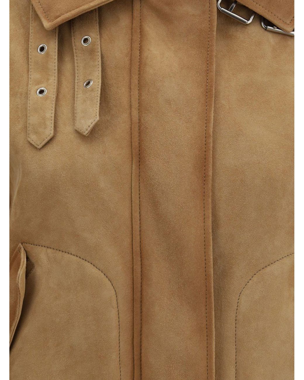 Ermanno Scervino Brown Short Suede Jacket With Classic Collar