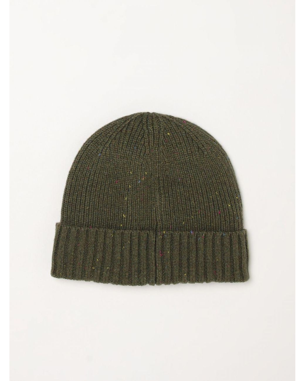 Barbour Green Wool Blend Beanie Hat And Scarf Gift Set With Applied Logo for men