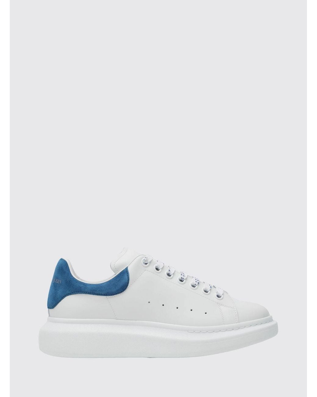 McQueen White Oversize Bicolor Calf Leather Sneakers With Suede Detail And Chunky Sole for men