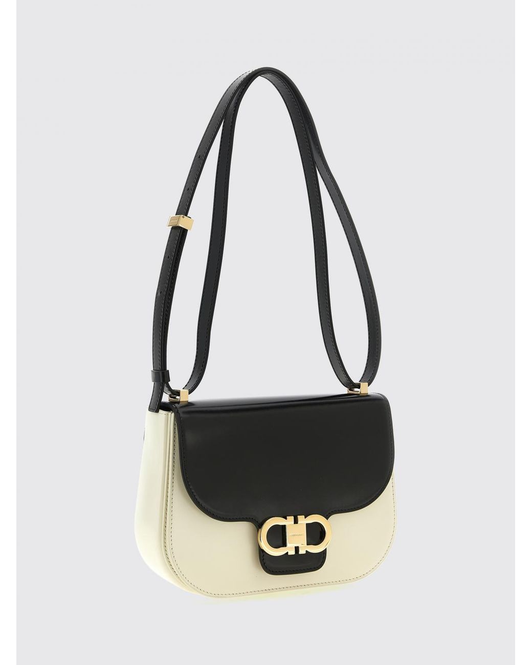 Ferragamo Black Mini North-South Bicolour Leather Crossbody Bag