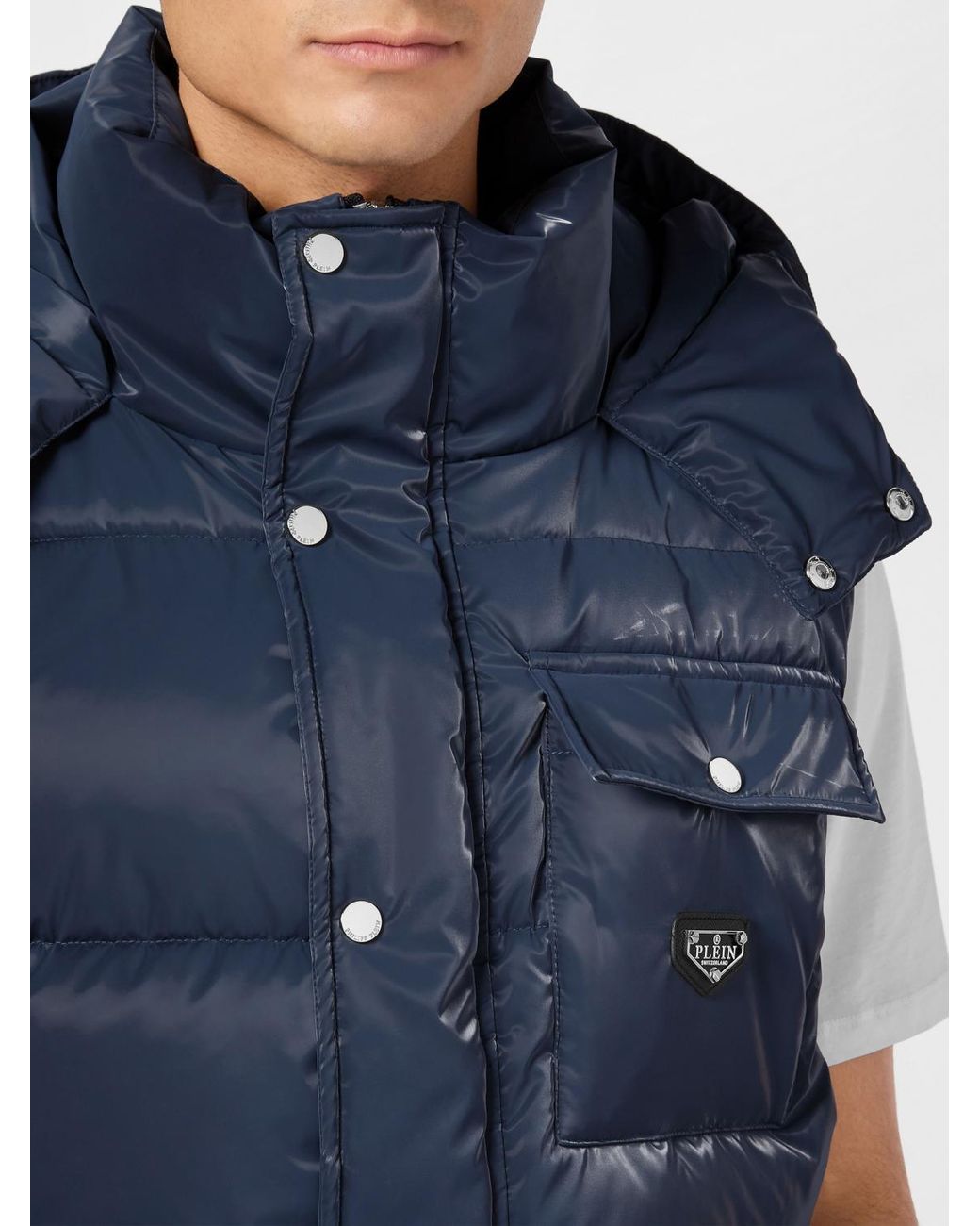 Philipp Plein Blue Padded Gilet for men
