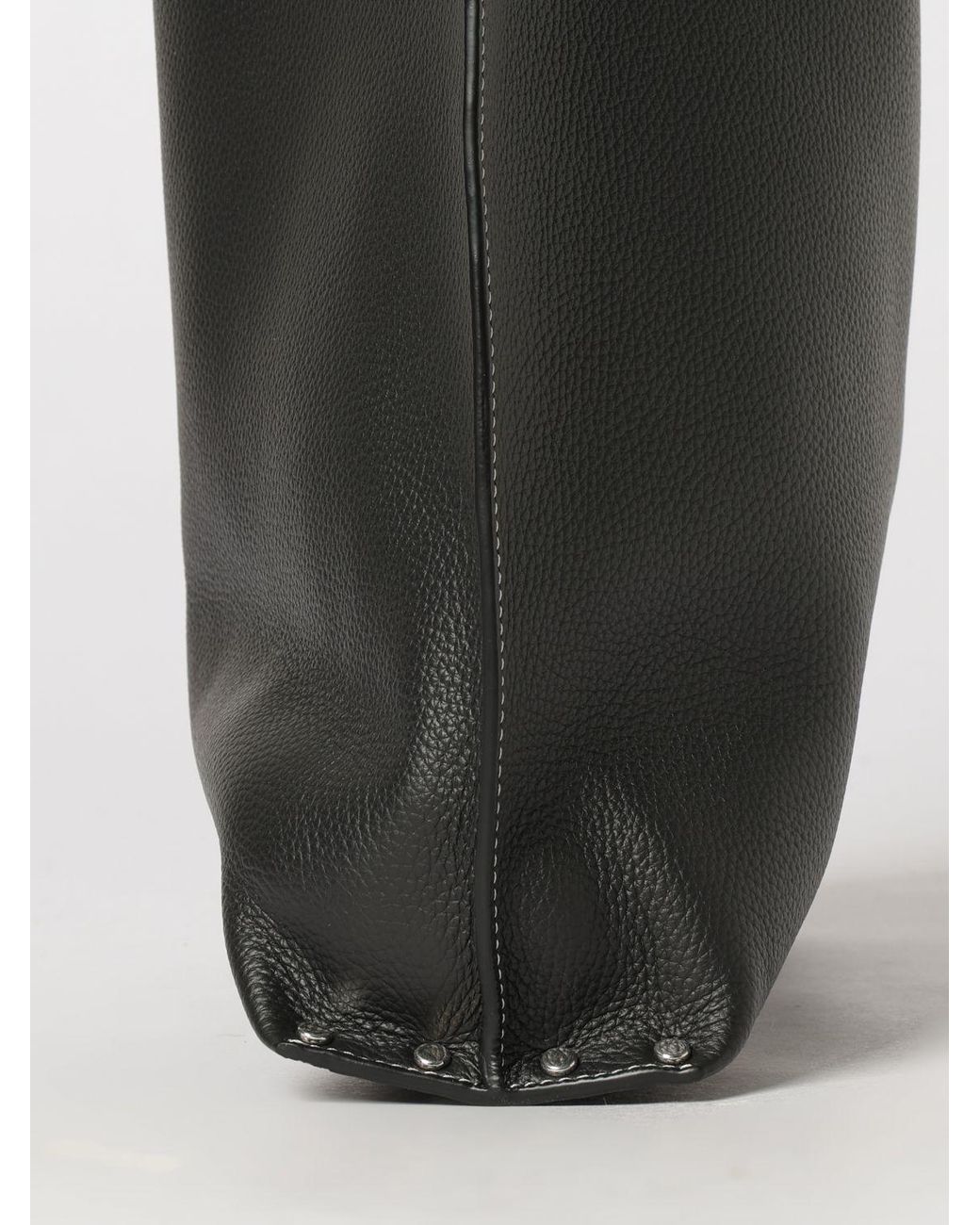 A.P.C. Black Grained Cowhide Leather Shoulder Bag With Foil Logo