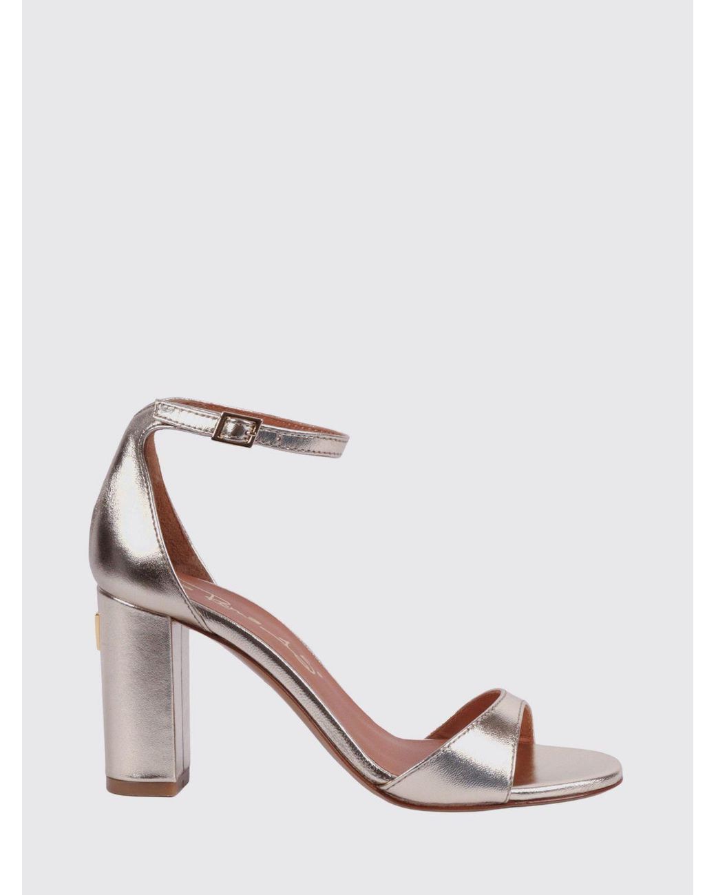Via Roma 15 Pink Laminated Leather Sandals