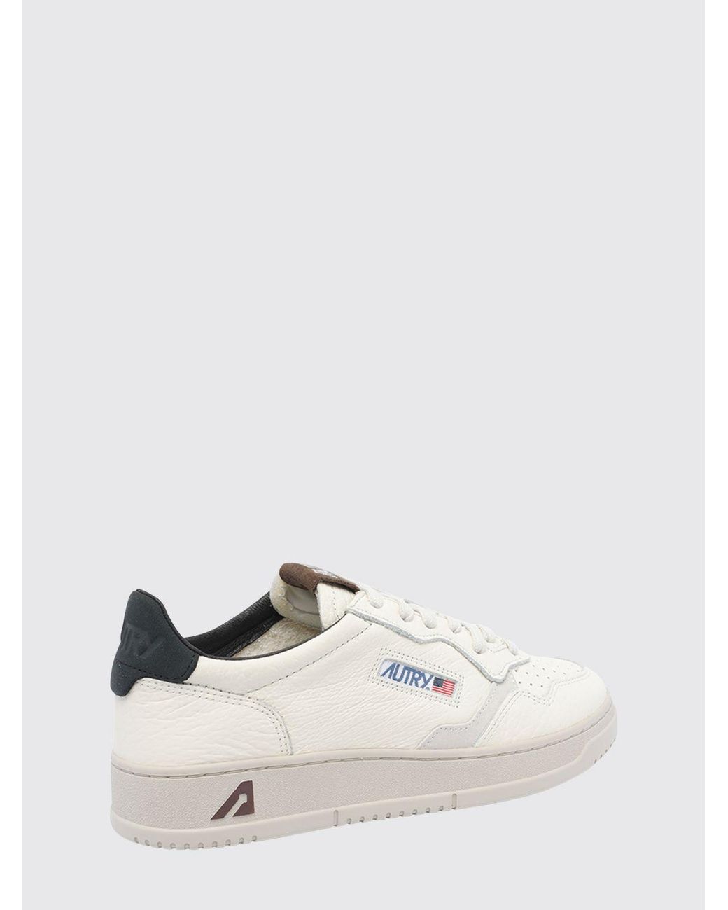 Autry Natural Medalist Low Two-Tone Calfskin And Suede Trainers for men