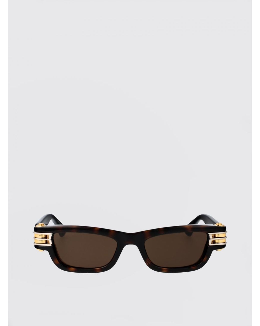 Bottega Veneta Brown Bolt Squared Injected Acetate Sunglasses for men