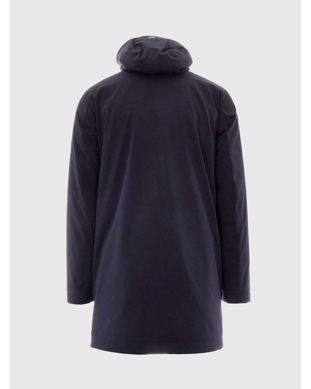 Herno Blue Hooded Padded Windbreaker Jacket for men