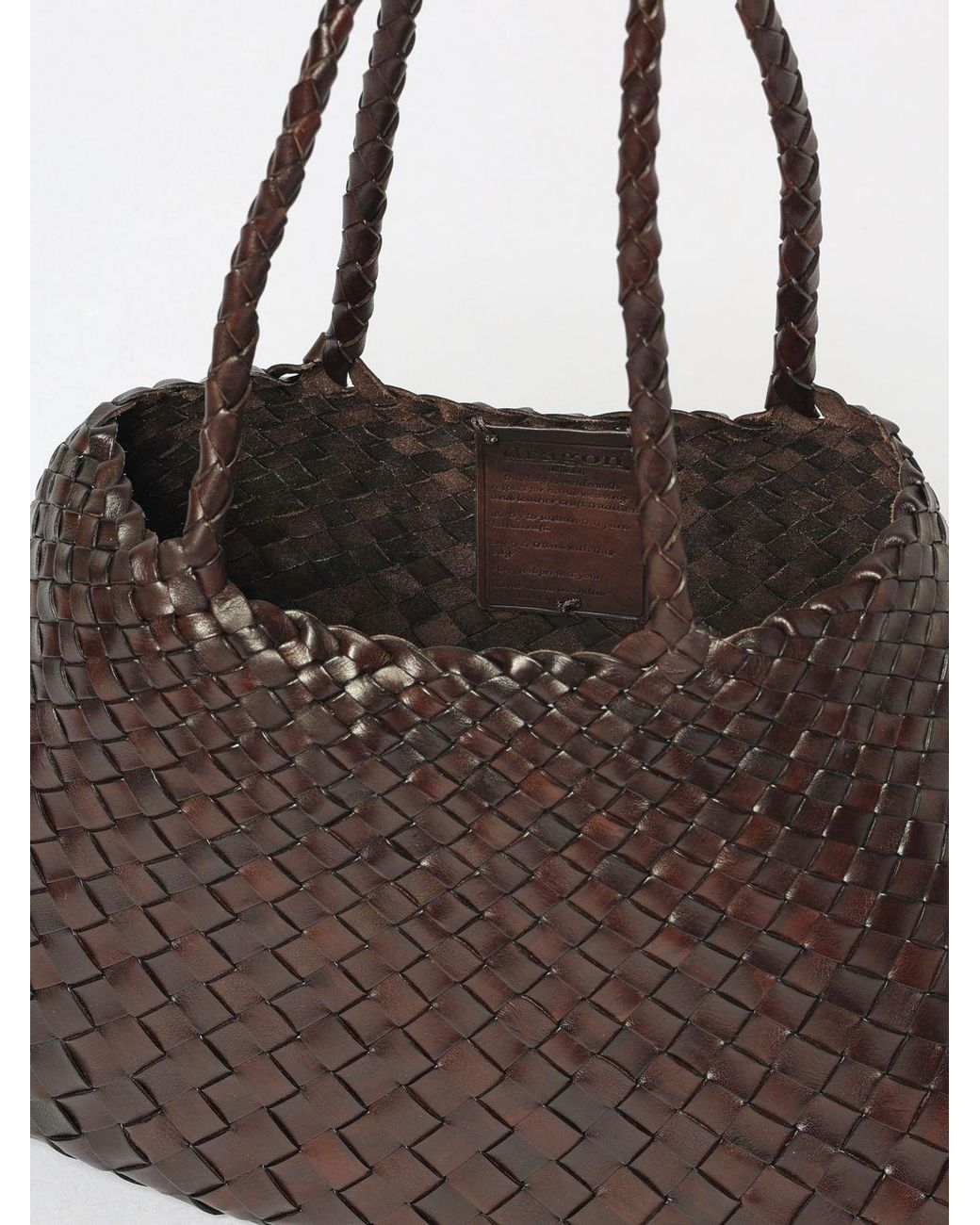 Dragon Diffusion Black Santa Croce Big Woven Leather Bag