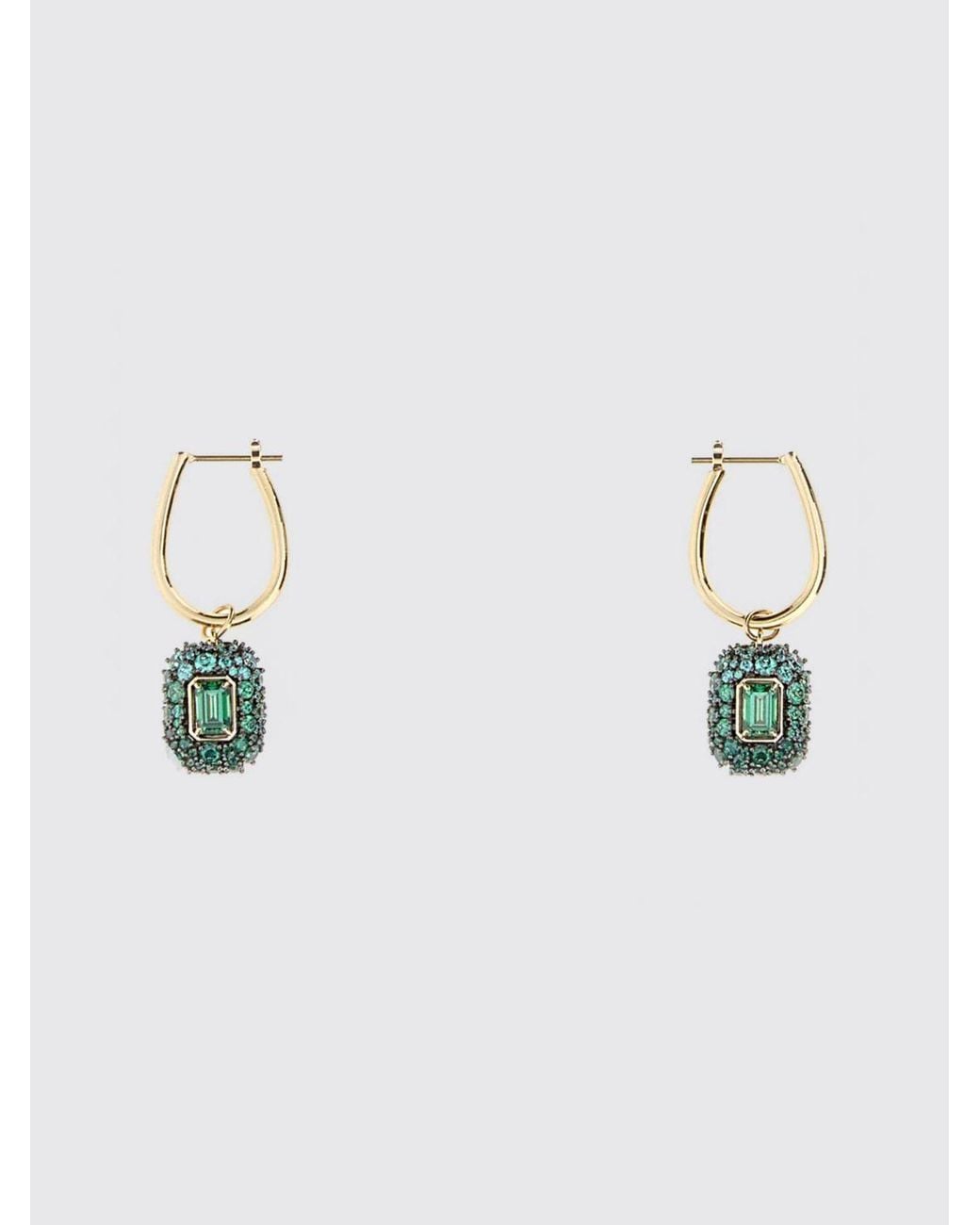 Swarovski Multicolor Sublima-Plated Crystal Drop Earrings With Snap Closure