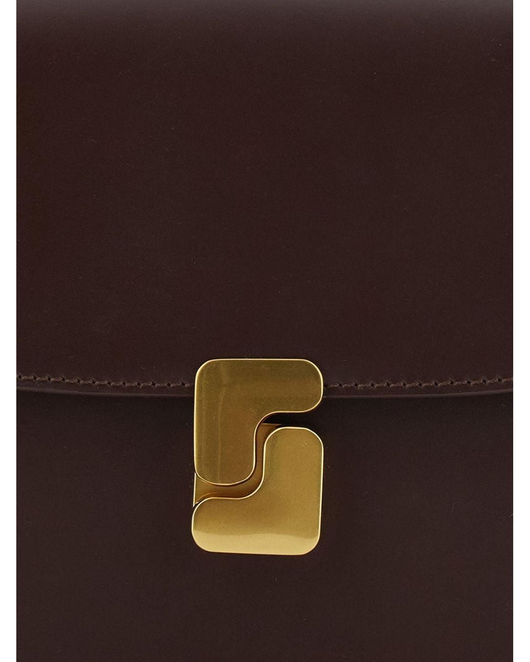 Soeur Brown Bellissima Smooth Leather Mini Crossbody Bag With Buckle