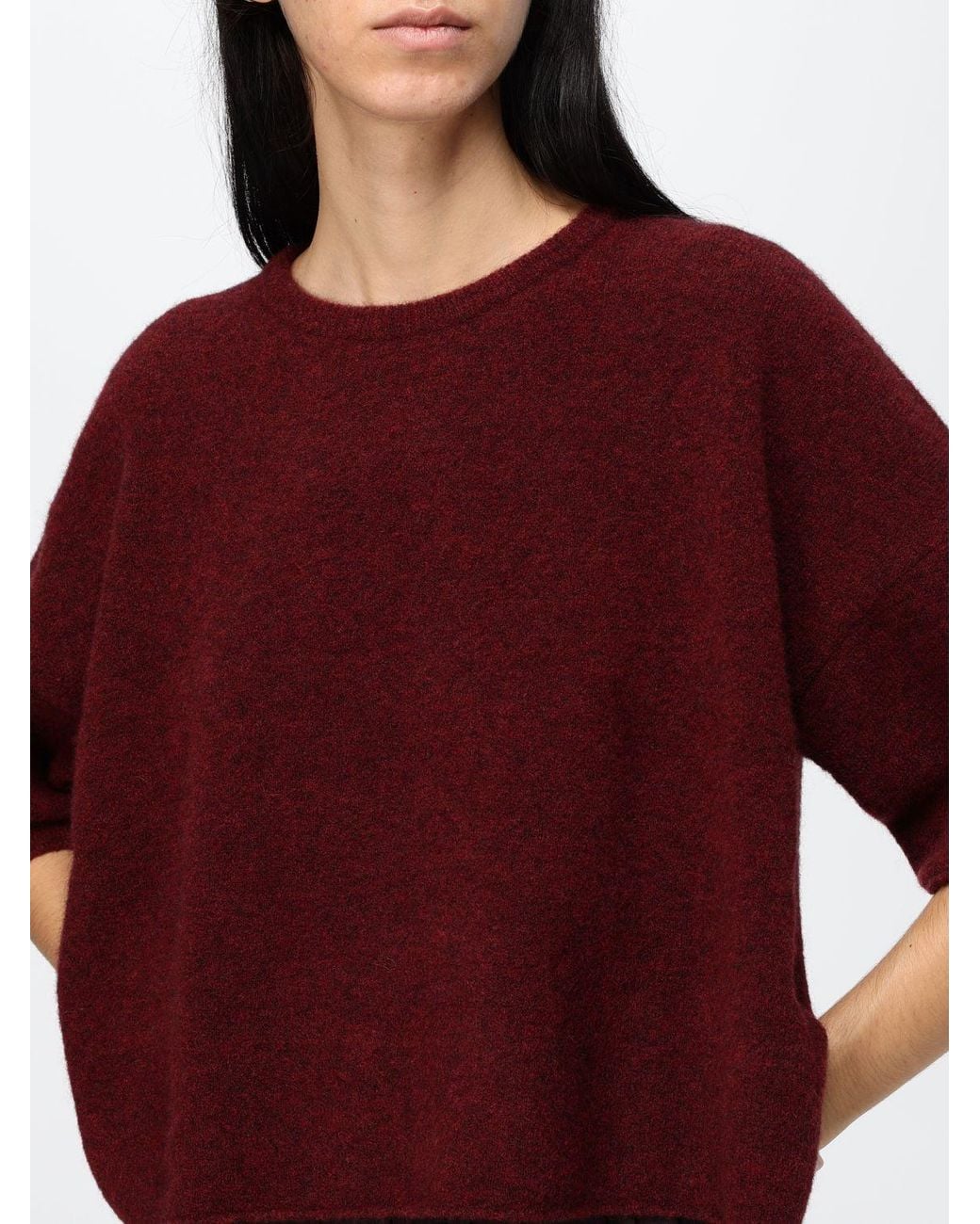 Filippa K Red Cotton Crew-Neck T-Shirt With Short Sleeves And Tonal Logo