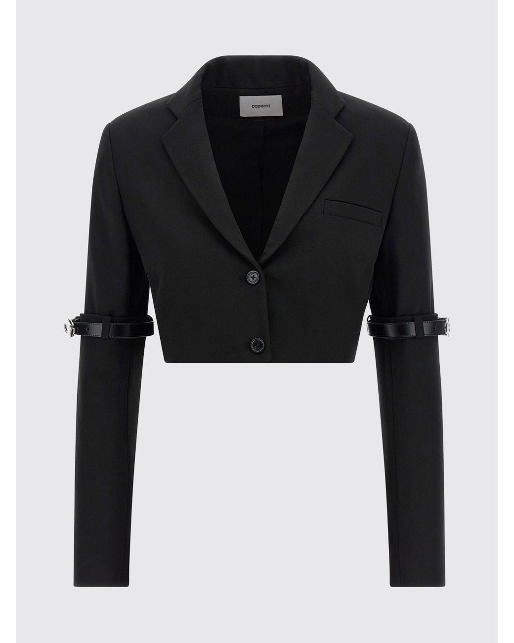 Coperni Black Virgin Wool Crop Blazer