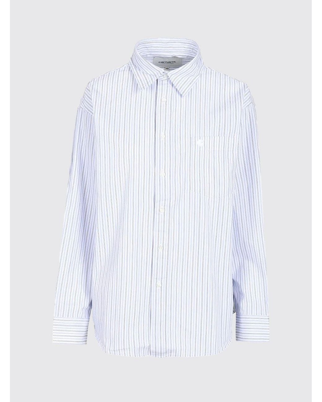 Carhartt White W' Keene Striped Relaxed Fit Shirt
