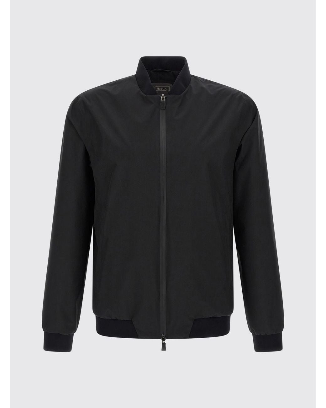 Herno Blue Technical Polyester Bomber Jacket With Ribbed-Knit Collar And Cuffs for men