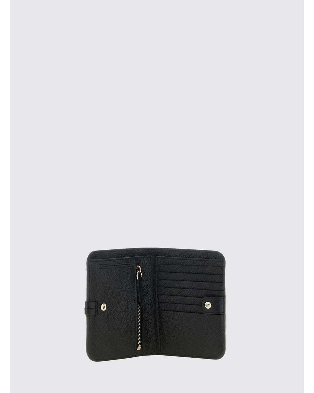 Chloé Black Chlo&Eacute Calfskin Leather Bifold Wallet With Logo Charm