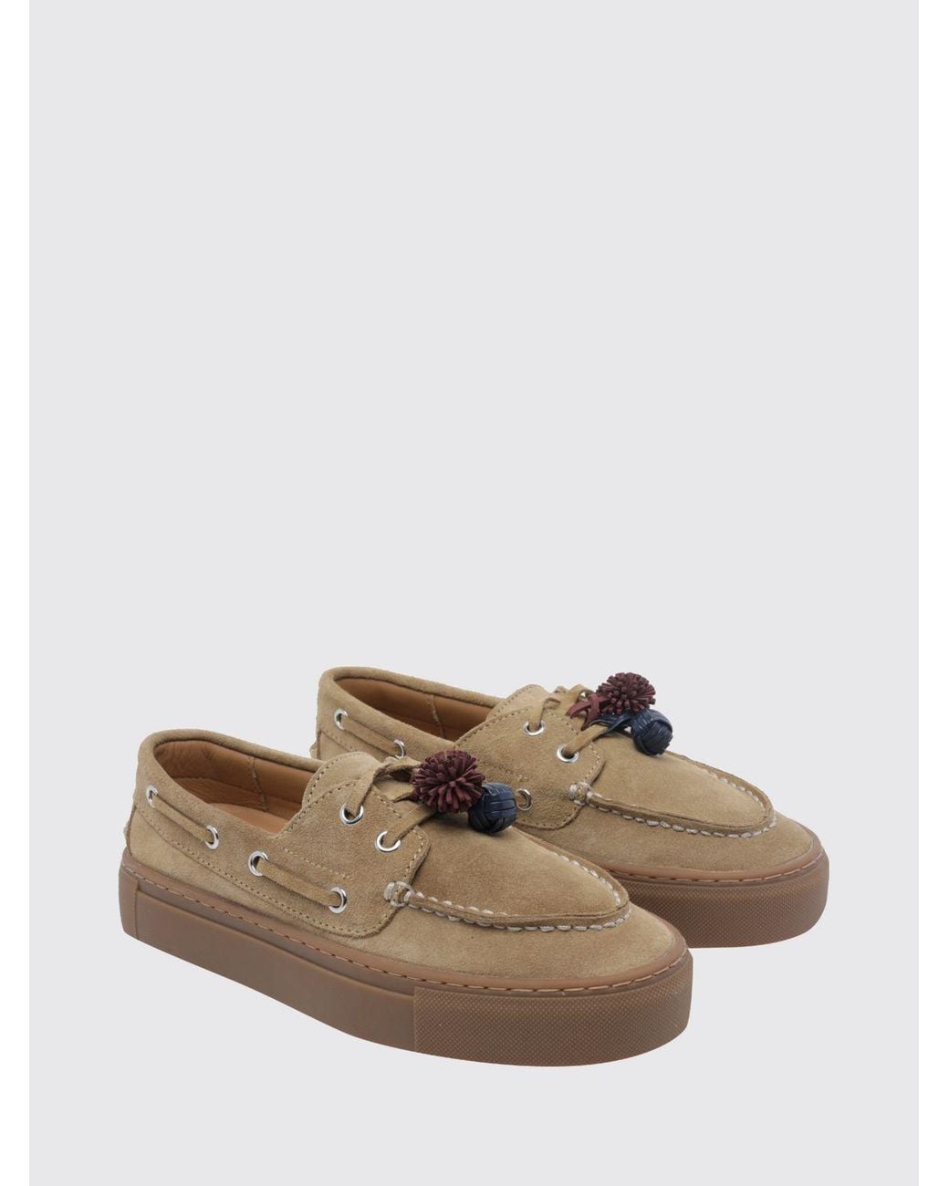 Date Brown Caletta Suede Boat Shoes With Raised Apron Toe