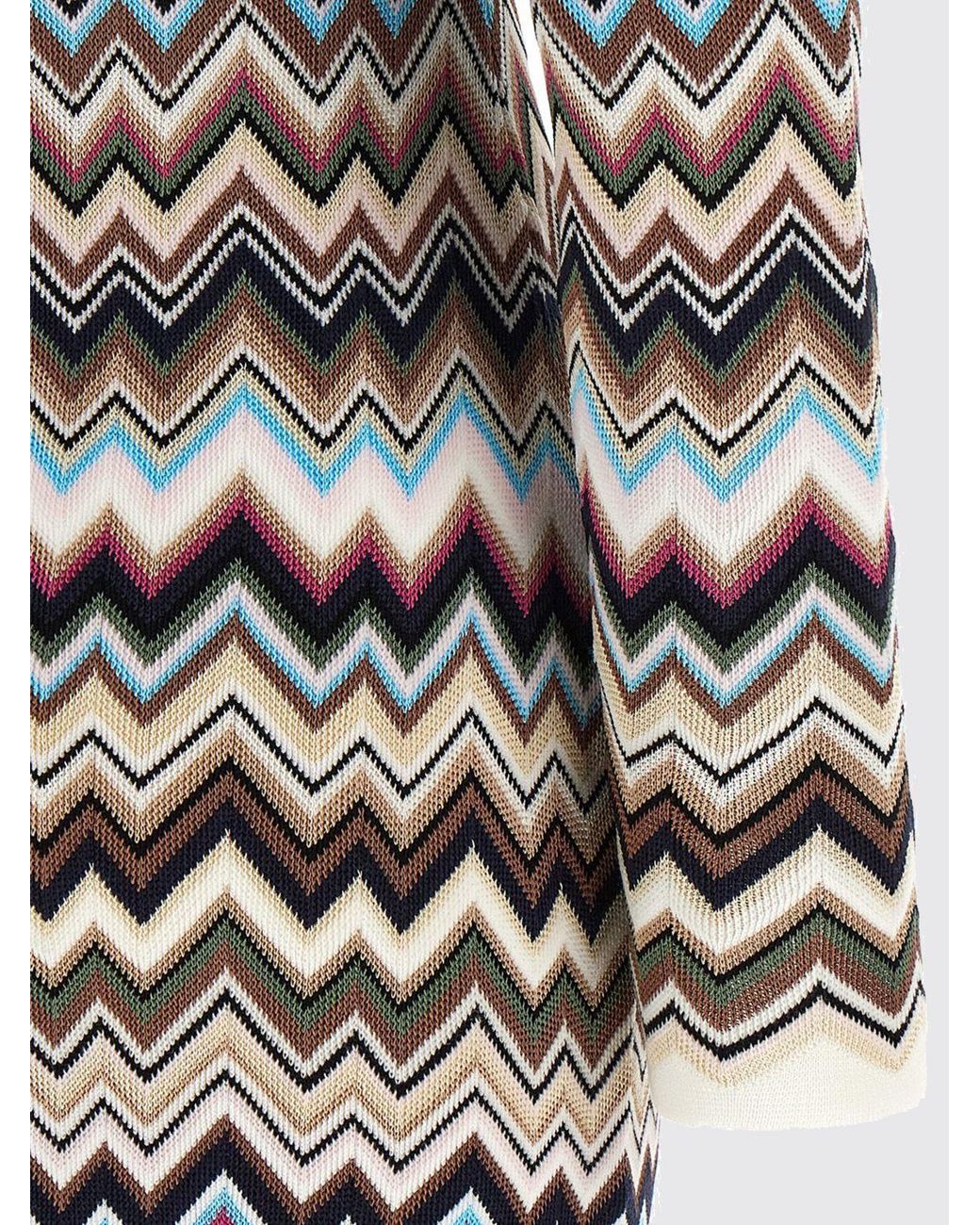 Missoni White Zigzag Pattern Knit Jersey Mini Dress