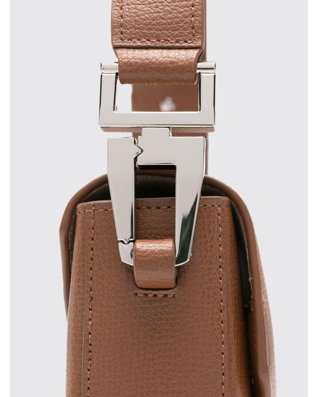 Emporio Armani White 1981 Small Bovine Leather Crossbody Bag With Flap Closure