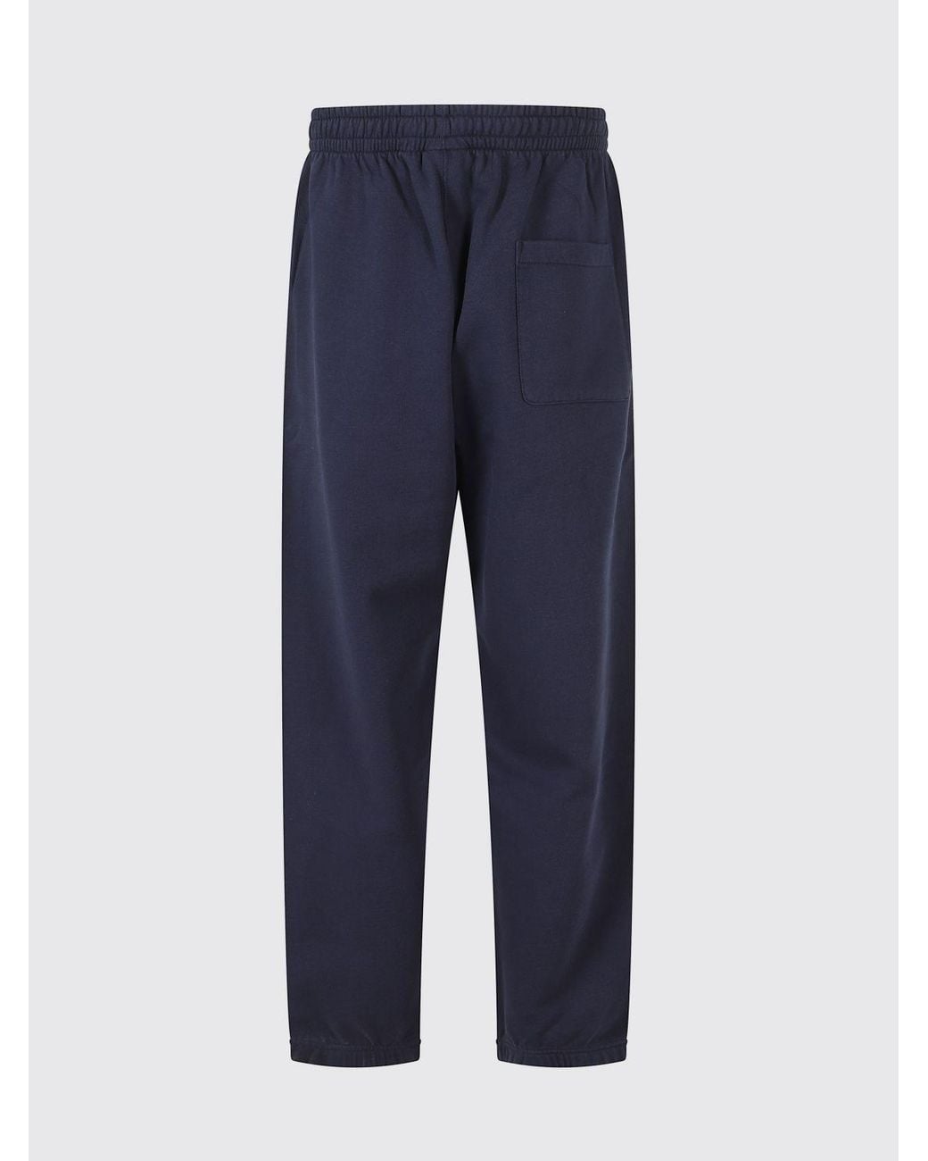 Drole de Monsieur Blue Stretch Cotton Jogging Trousers With Logo for men