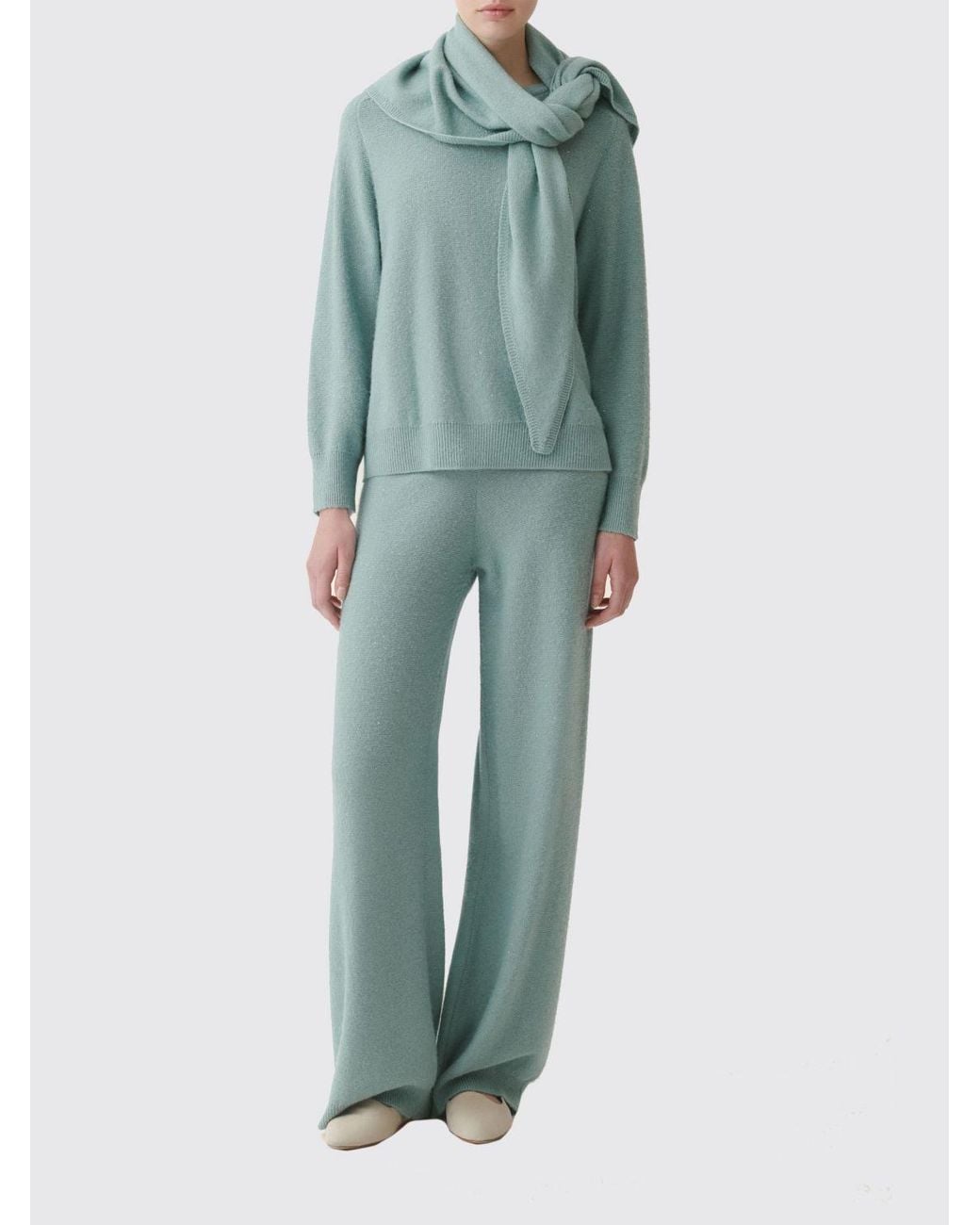 Fabiana Filippi Green Sequin-Embroidered Wool, Silk And Cashmere Crewneck Jumper