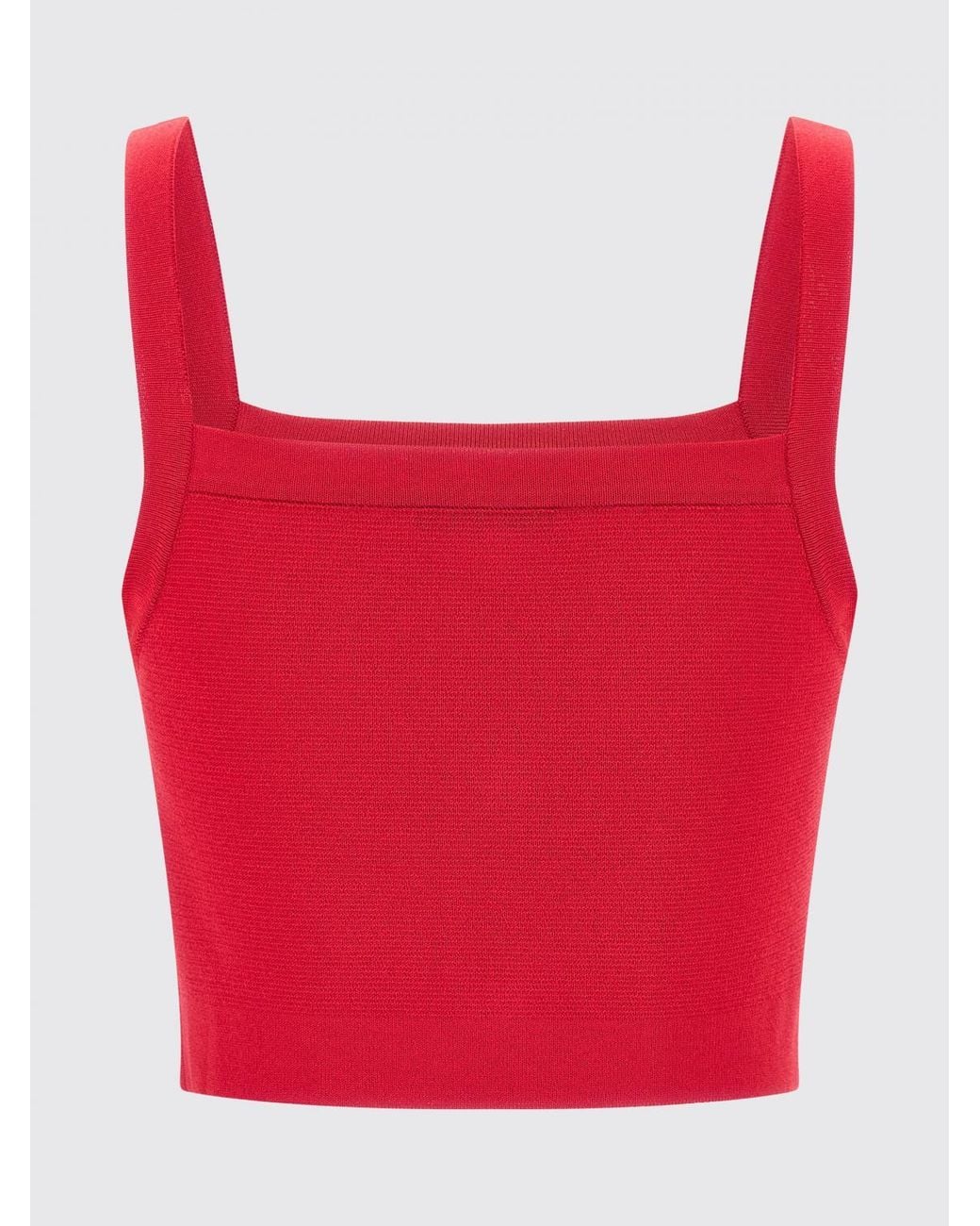 Top Corto De Punto Balmain de color Red